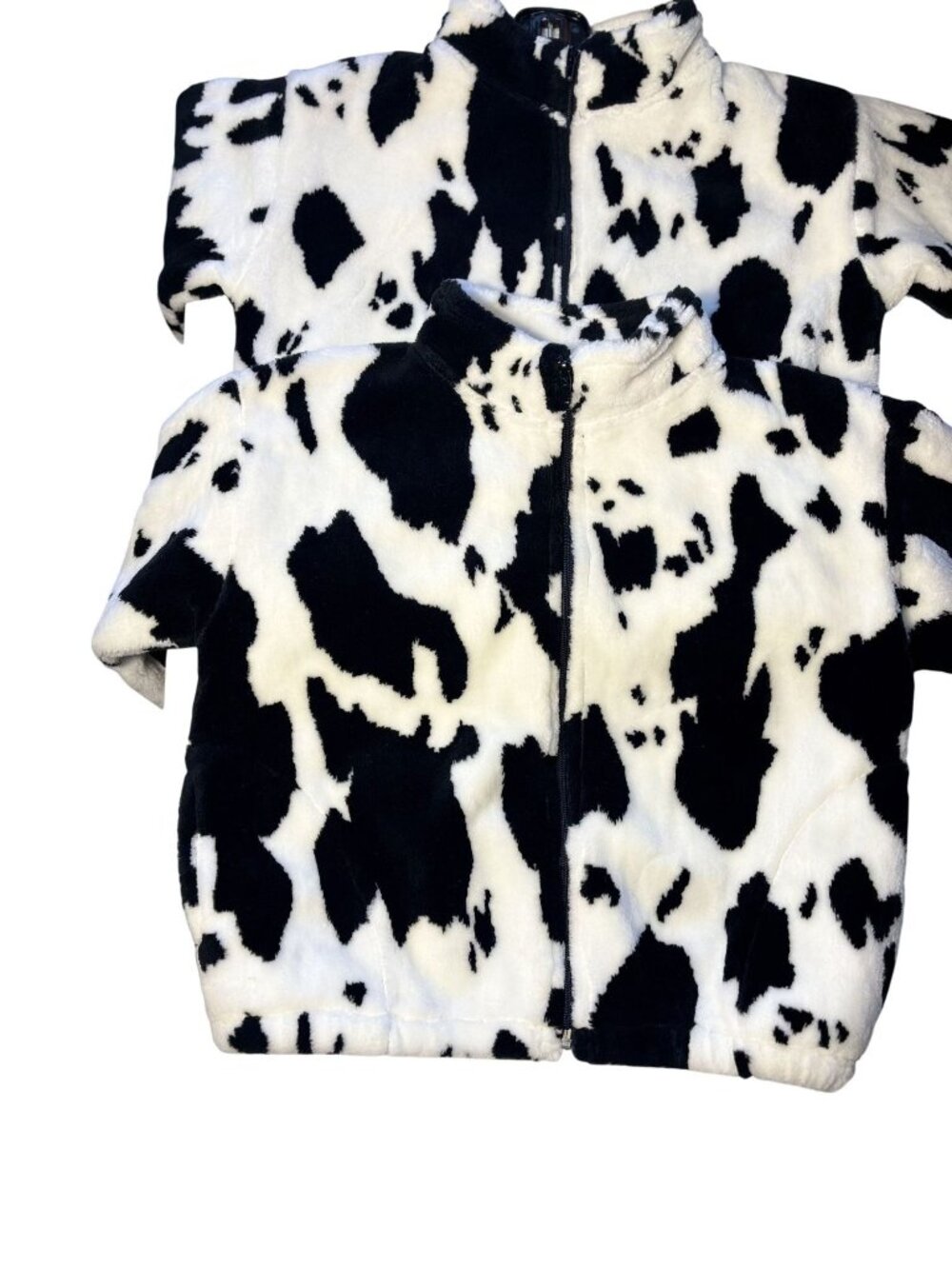 Black Mountain Outdoor Cow Print Fleece Jacket Youth XL Full Zip Warm Plush Soft - Picture 9 of 11